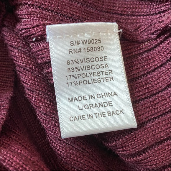 Ribbed Knit Wrap Dress | Burgundy - Picture 3 of 6